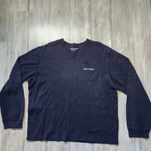 VTG Abercrombie & Fitch Blue Ribbed Pullover Sweatshirt Cotton Logo Mens Sz XL